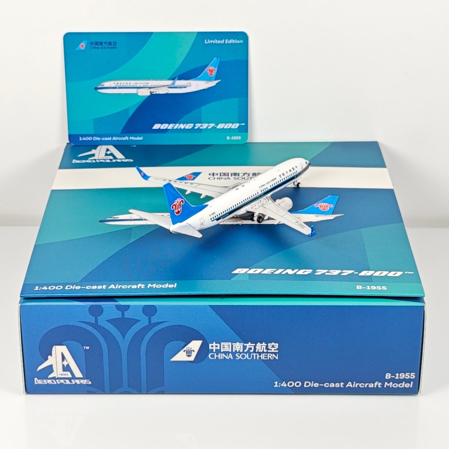 1:400 AeroPolaris China Southern Airlines B737-800 B-1955 Aircraft Model+Free Tractor