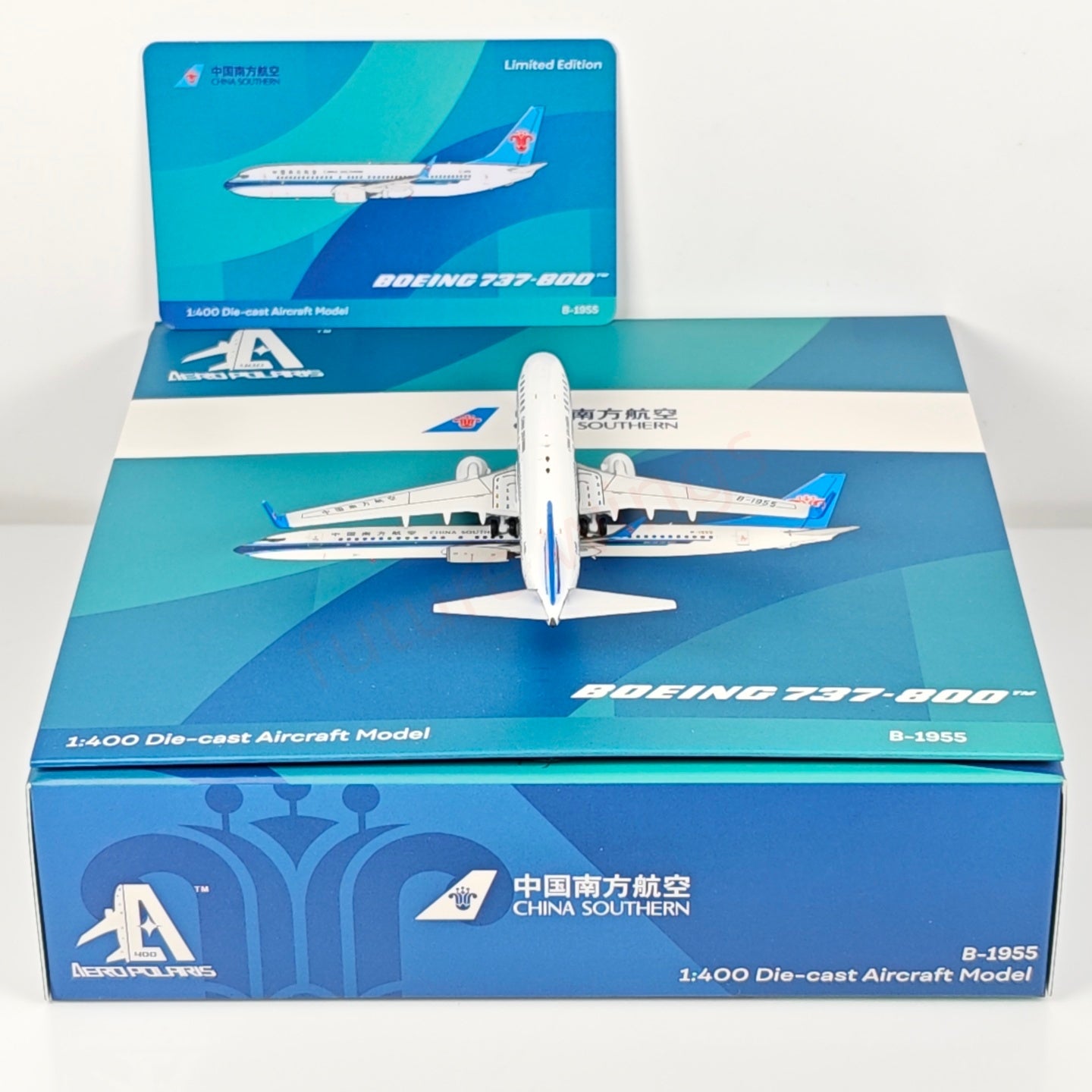 1:400 AeroPolaris China Southern Airlines B737-800 B-1955 Aircraft Model+Free Tractor