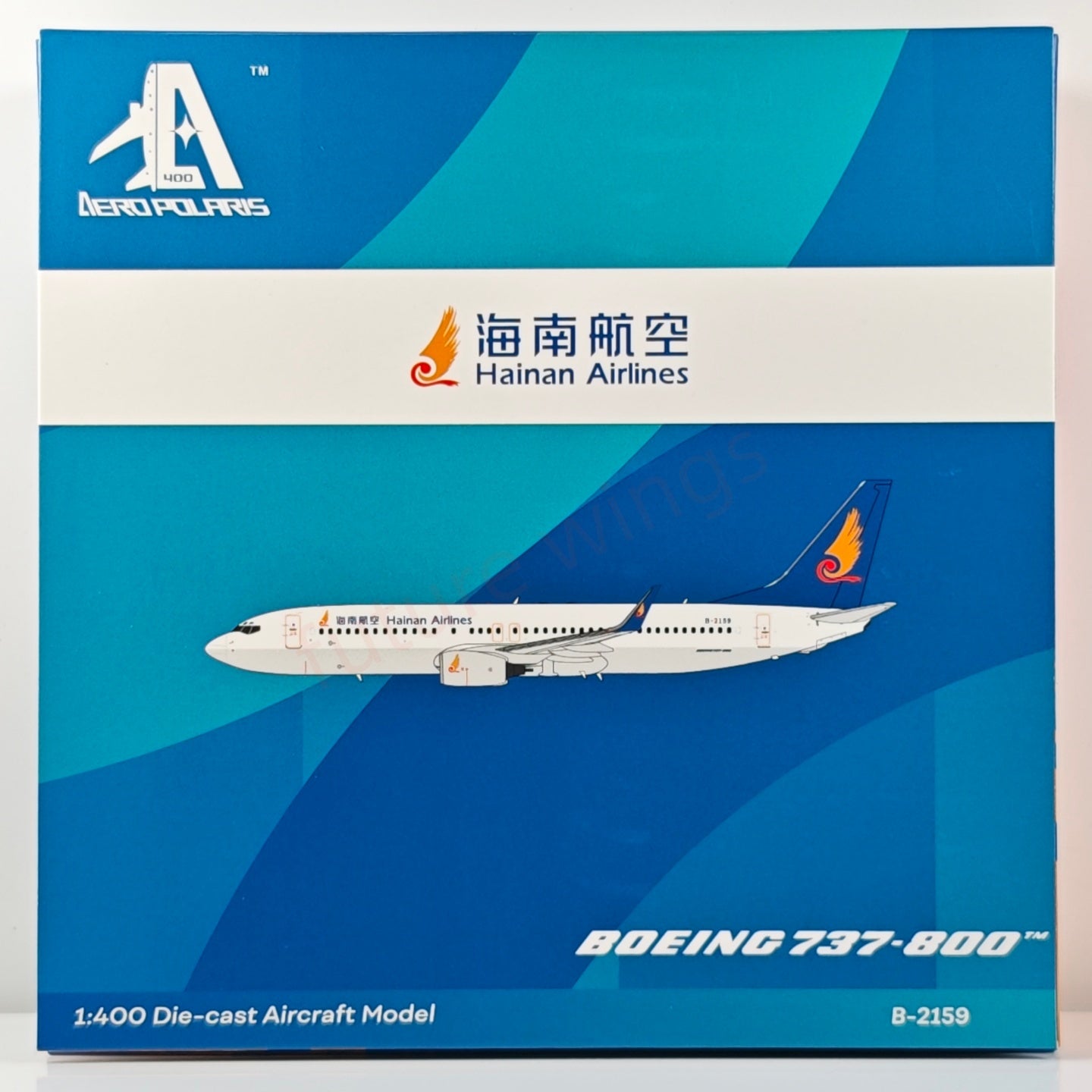 1:400 AeroPolaris Hainan Airlines B737-800 B-2159 Aircraft Model+Free Tractor