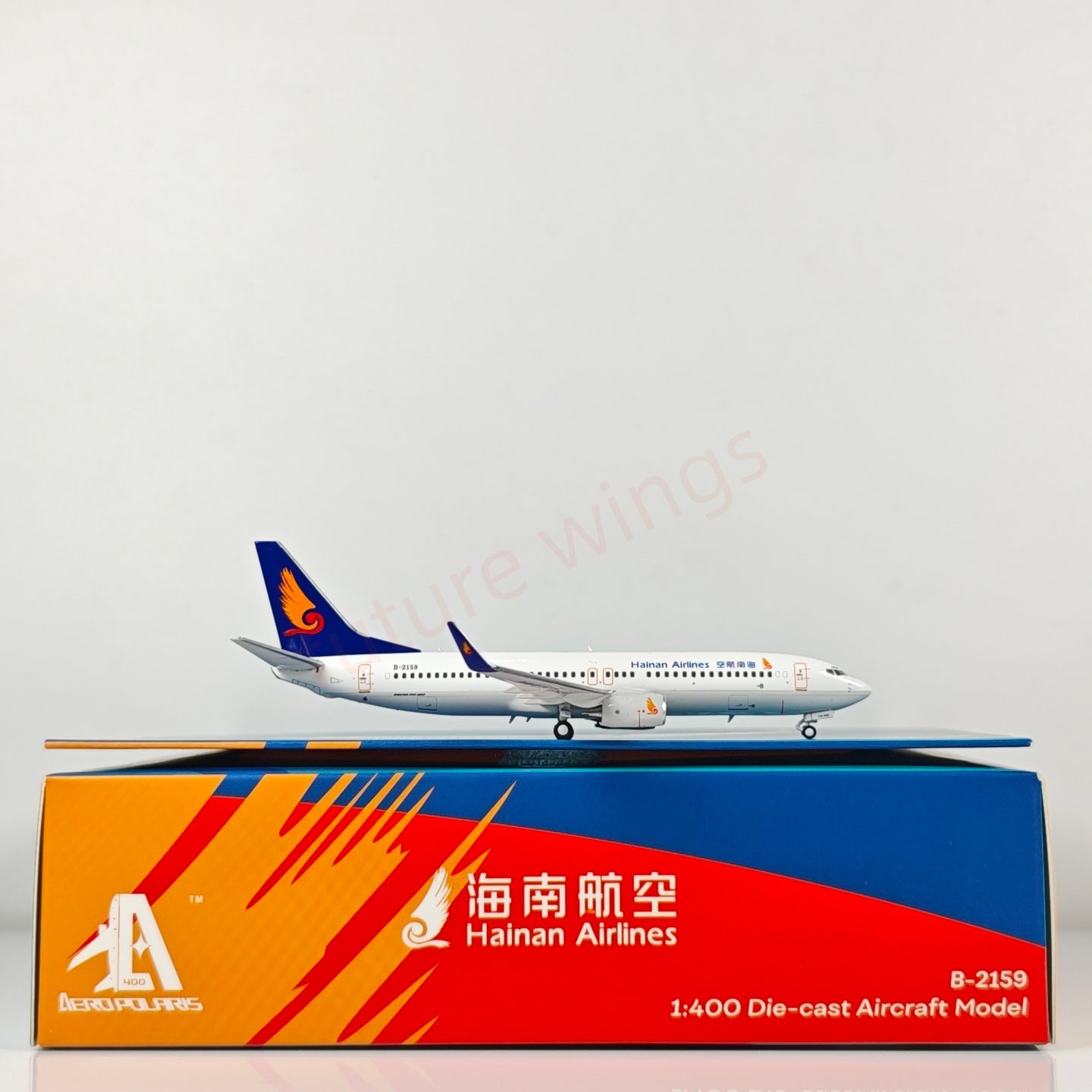 1:400 AeroPolaris Hainan Airlines B737-800 B-2159 Aircraft Model+Free Tractor