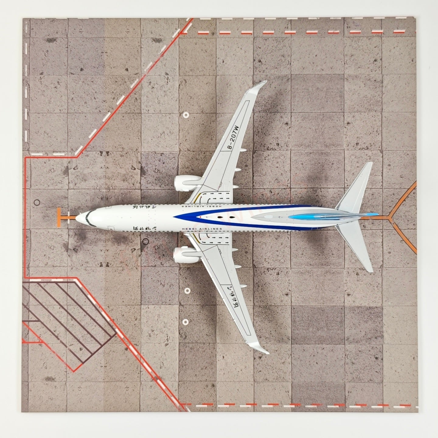 1:400 AeroPolaris Hebei Airlines B737-800 B-207W Aircraft Model+Free Tractor