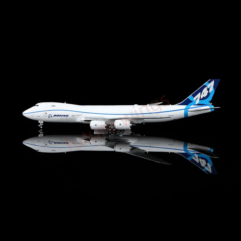 1:400 HX Models Boeing B747-8F N747EX Aircraft Model Free Tractor+Stand