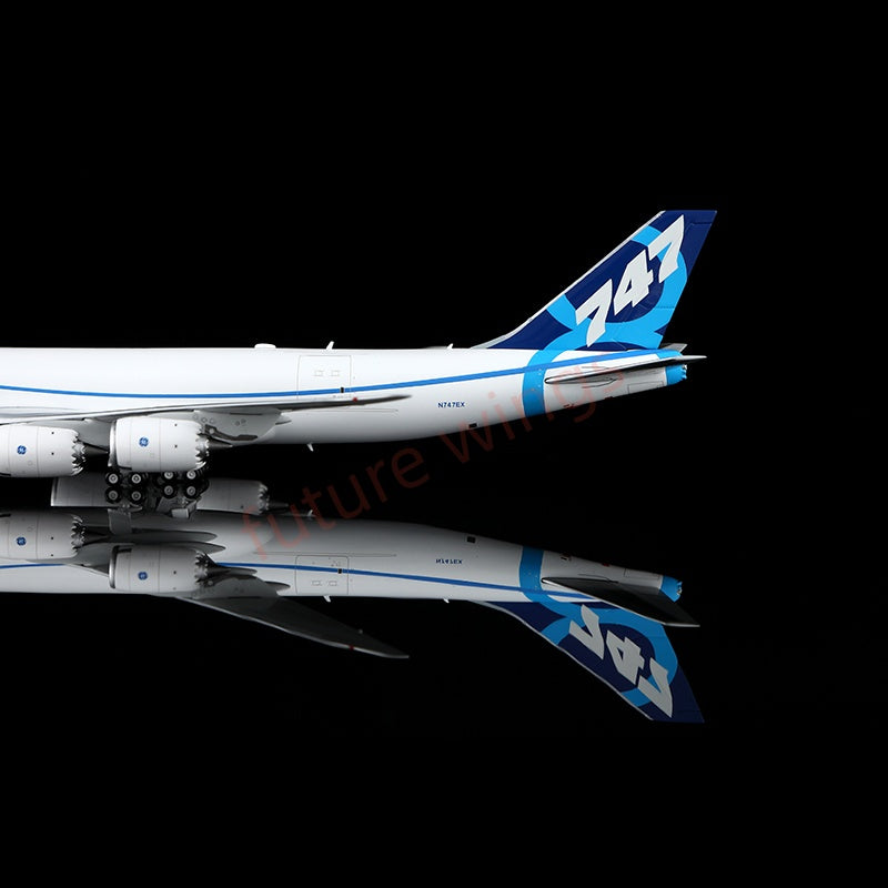 1:400 HX Models Boeing B747-8F N747EX Aircraft Model Free Tractor+Stand