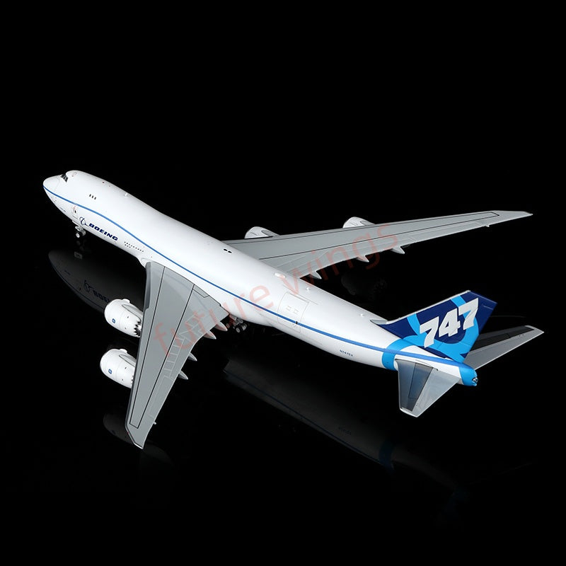 1:400 HX Models Boeing B747-8F N747EX Aircraft Model Free Tractor+Stand