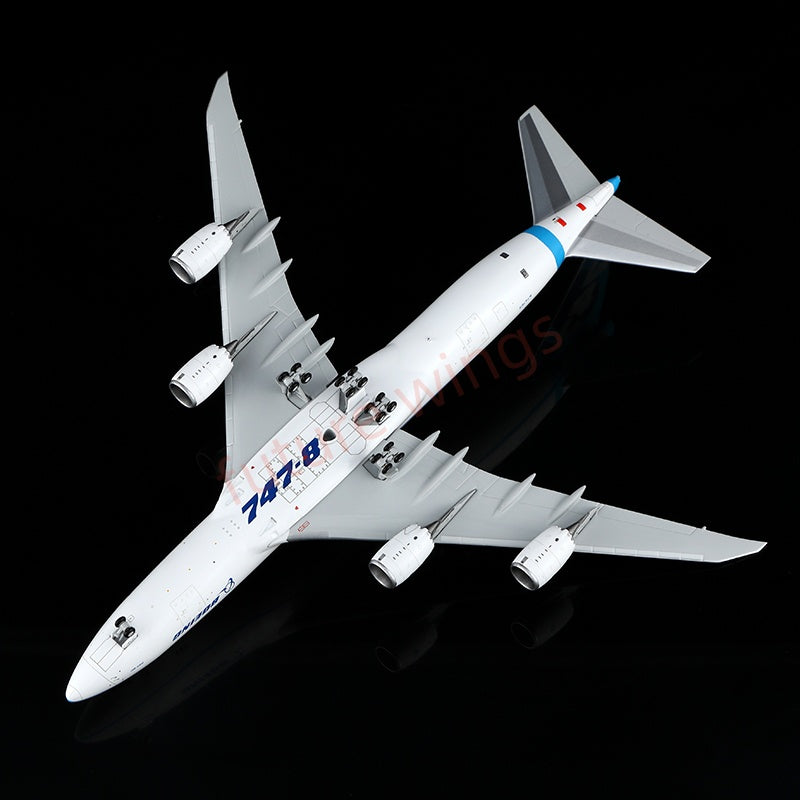 1:400 HX Models Boeing B747-8F N747EX Aircraft Model Free Tractor+Stand
