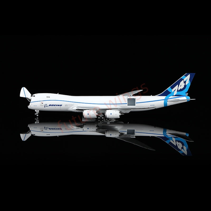 1:400 HX Models Boeing B747-8F N747EX Aircraft Model Free Tractor+Stand