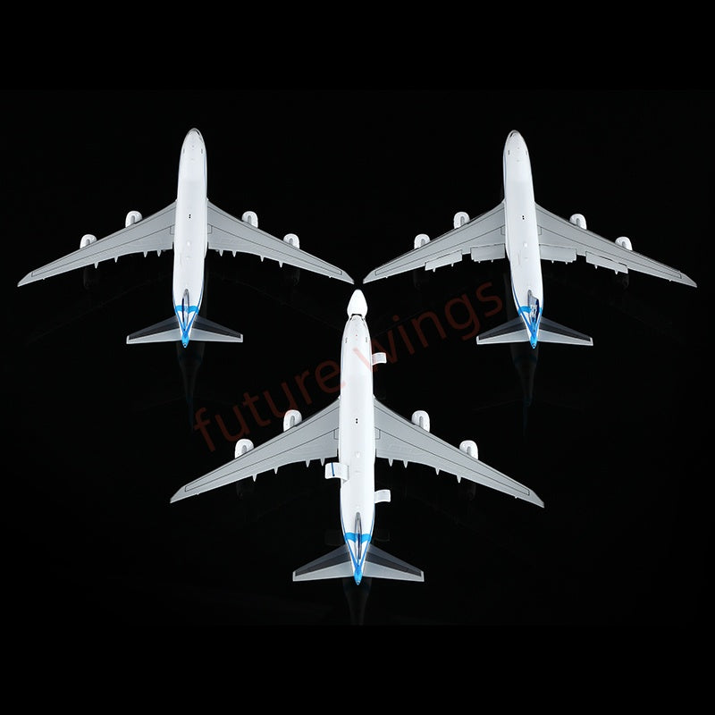 1:400 HX Models Boeing B747-8F N747EX Aircraft Model Free Tractor+Stand