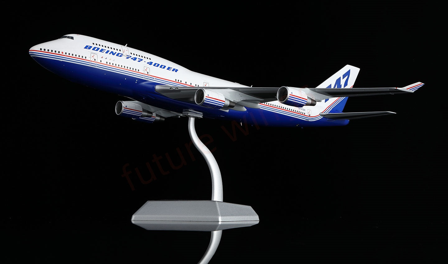 1:200 SQ Wings Boeing House Color B747-400 N747ER Diecast Aircraft Model