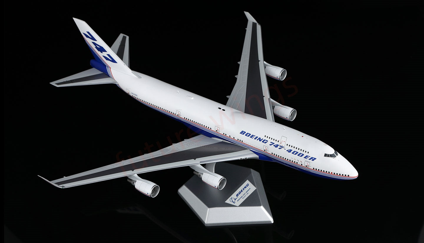 1:200 SQ Wings Boeing House Color B747-400 N747ER Diecast Aircraft Model