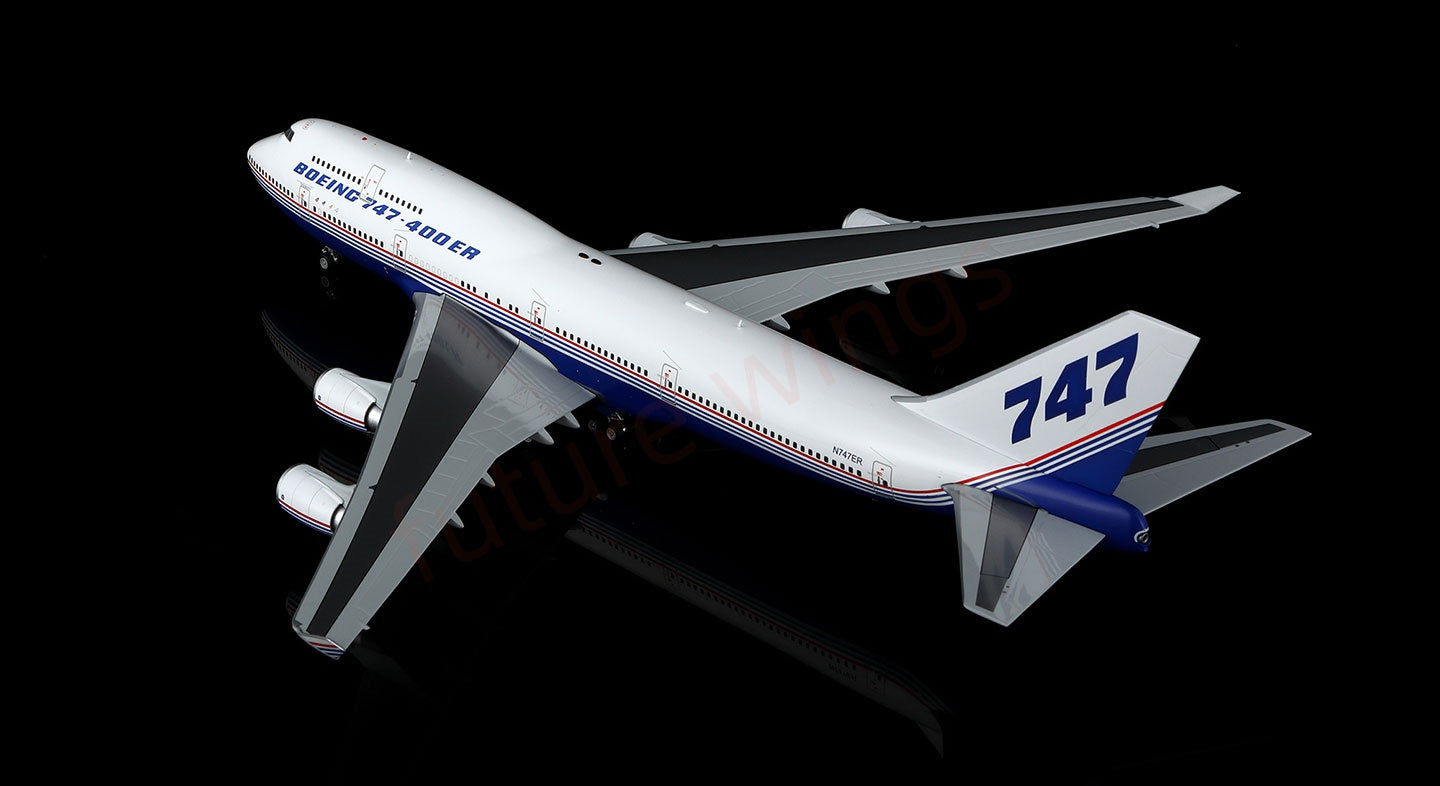 1:200 SQ Wings Boeing House Color B747-400 N747ER Diecast Aircraft Model