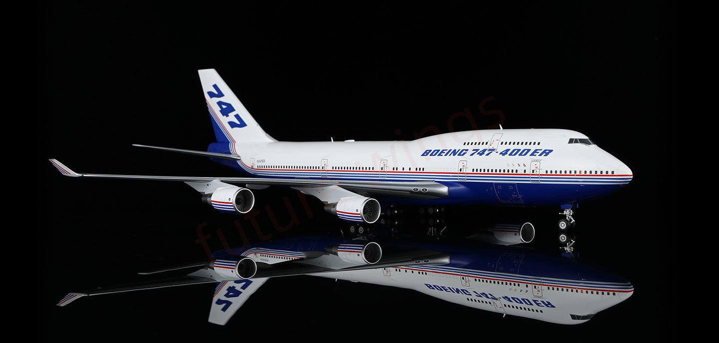 1:200 SQ Wings Boeing House Color B747-400 N747ER Diecast Aircraft Model