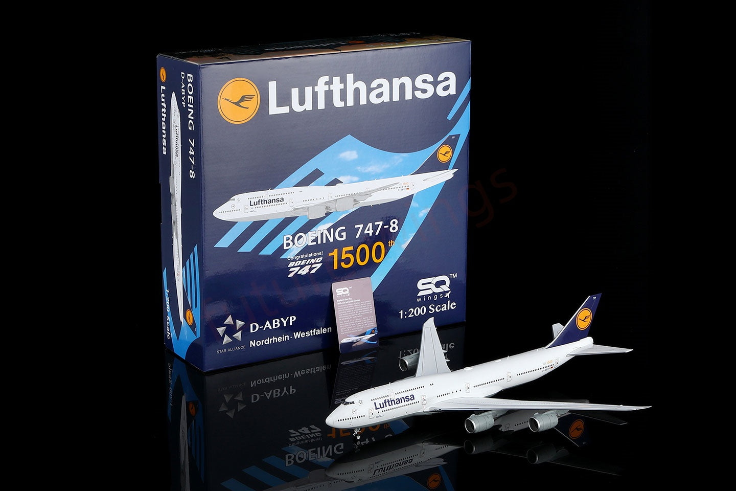 1:200 SQ Wings Lufthansa Airlines B747-8 D-ABYP Diecast Aircraft Model