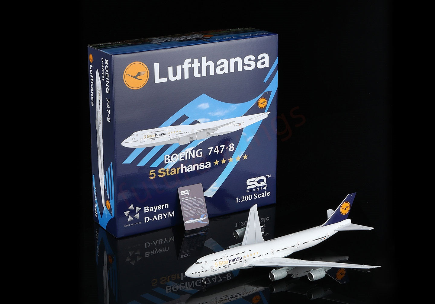 1:200 SQ Wings Lufthansa Airlines B747-8 D-ABYM Diecast Aircraft Model