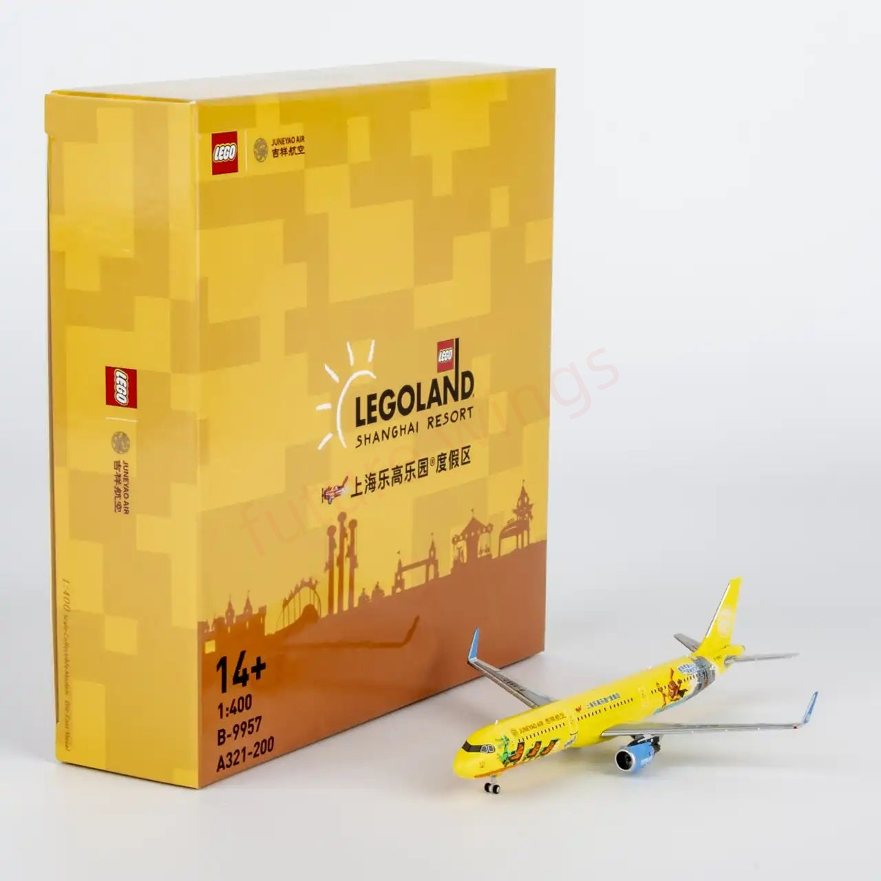 1:400 NG Models NG13132 Juneyao Airlines Airbus A321 B-9957 "LEGO"Aircraft Model+Free Tractor