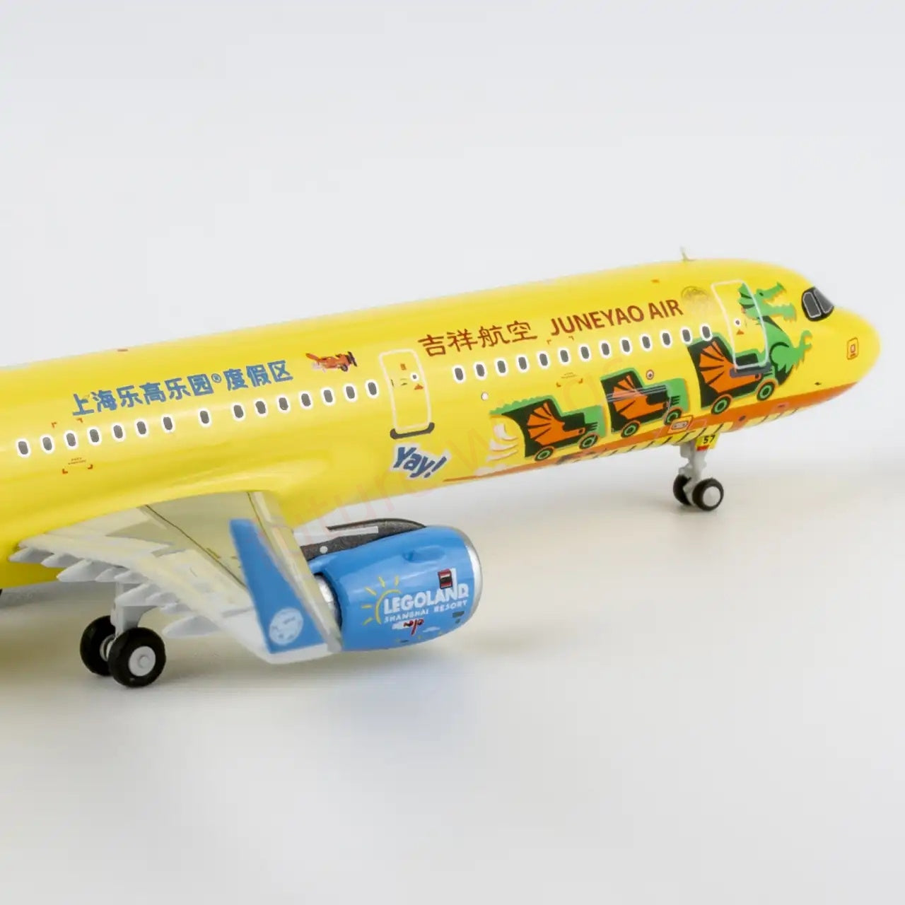 1:400 NG Models NG13132 Juneyao Airlines Airbus A321 B-9957 "LEGO"Aircraft Model+Free Tractor