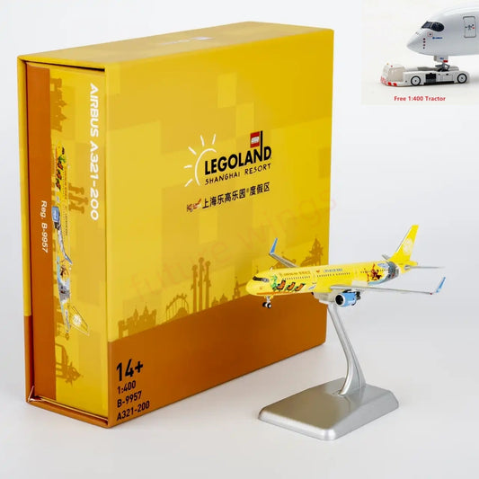 1:400 NG Models NG13141 Juneyao Airlines Airbus A321 B-9957 "LEGO" "Luxury Package"Aircraft Model+Free Tractor