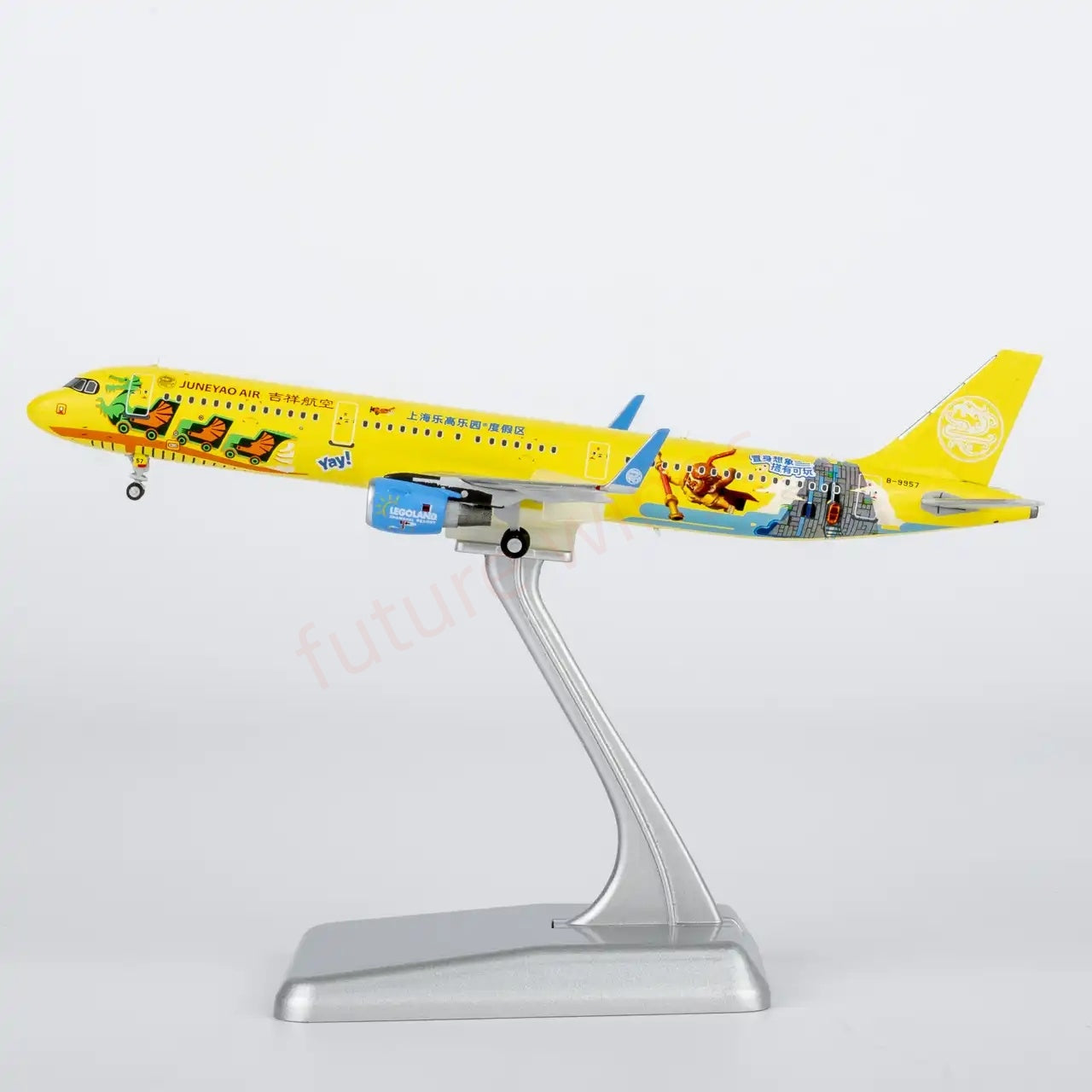 1:400 NG Models NG13141 Juneyao Airlines Airbus A321 B-9957 "LEGO" "Luxury Package"Aircraft Model+Free Tractor