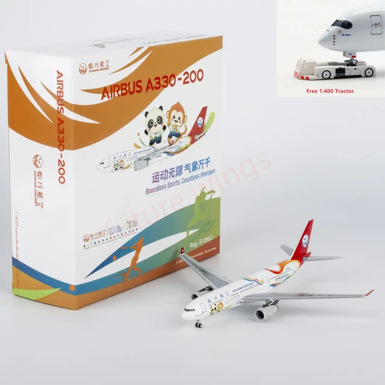 1:400 NG Models NG61101 Sichuan Airlines Airbus A330-200 B-8962 Aircraft Model+Free Tractor