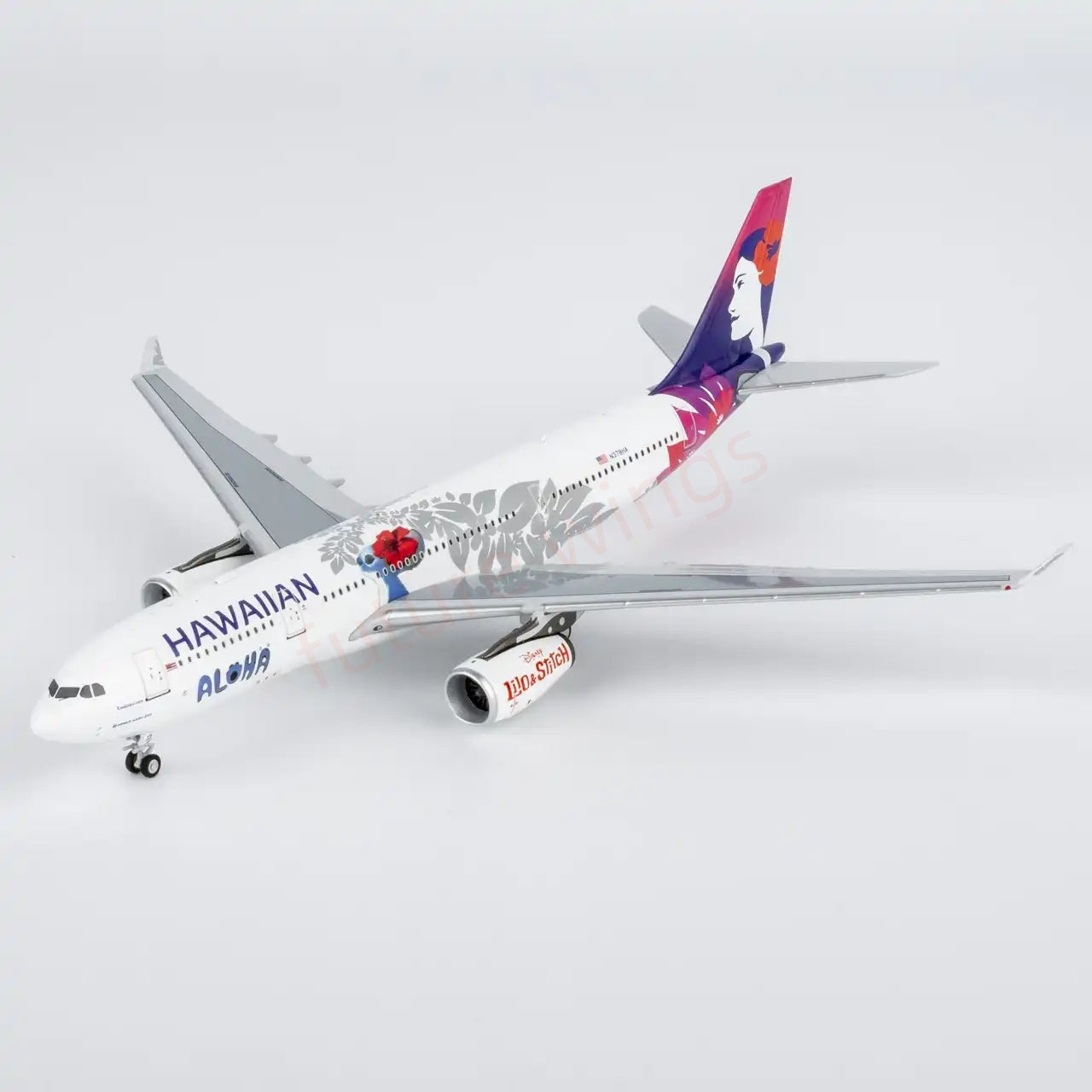 1:400 NG Models NG61105 Hawaiian Airlines Airbus A330-200 N378HA Lilo & Stitch Aircraft Model+Free Tractor