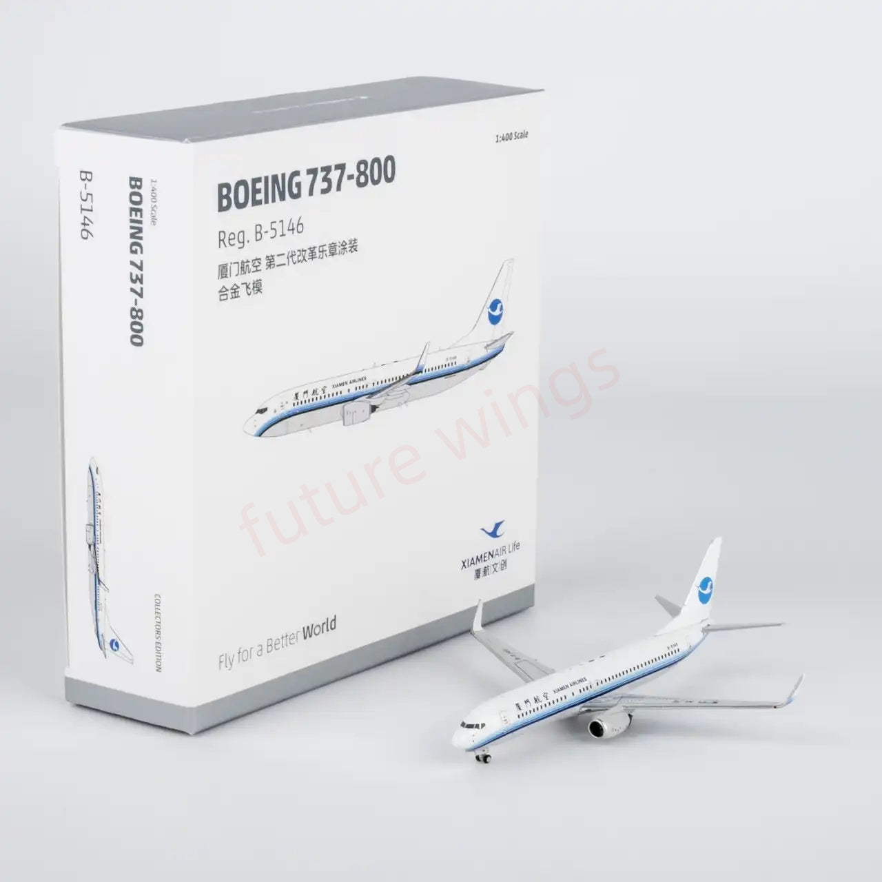 1:400 NG Models NG64155 XiamenAir B737-800 B-5146 Aircraft Model+Free Tractor