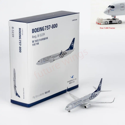 1:400 NG Models NG64151 XiamenAir B737-800 B-5159 "SKYTEAM" Aircraft Model+Free Tractor