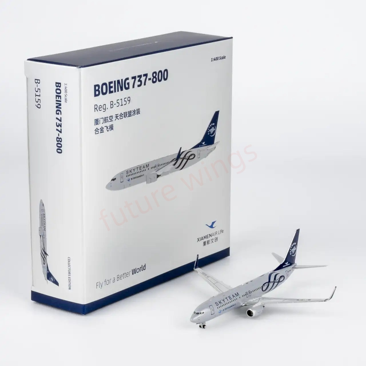 1:400 NG Models NG64151 XiamenAir B737-800 B-5159 "SKYTEAM" Aircraft Model+Free Tractor