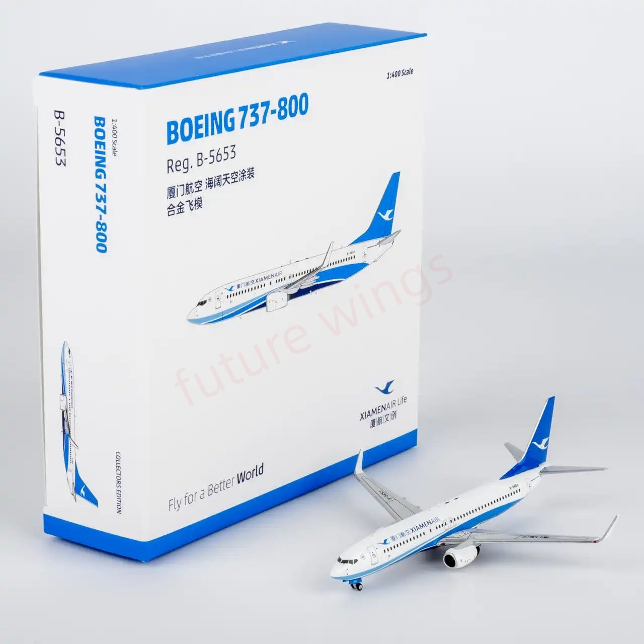 1:400 NG Models NG64158 XiamenAir B737-800 B-5653 Aircraft Model+Free Tractor