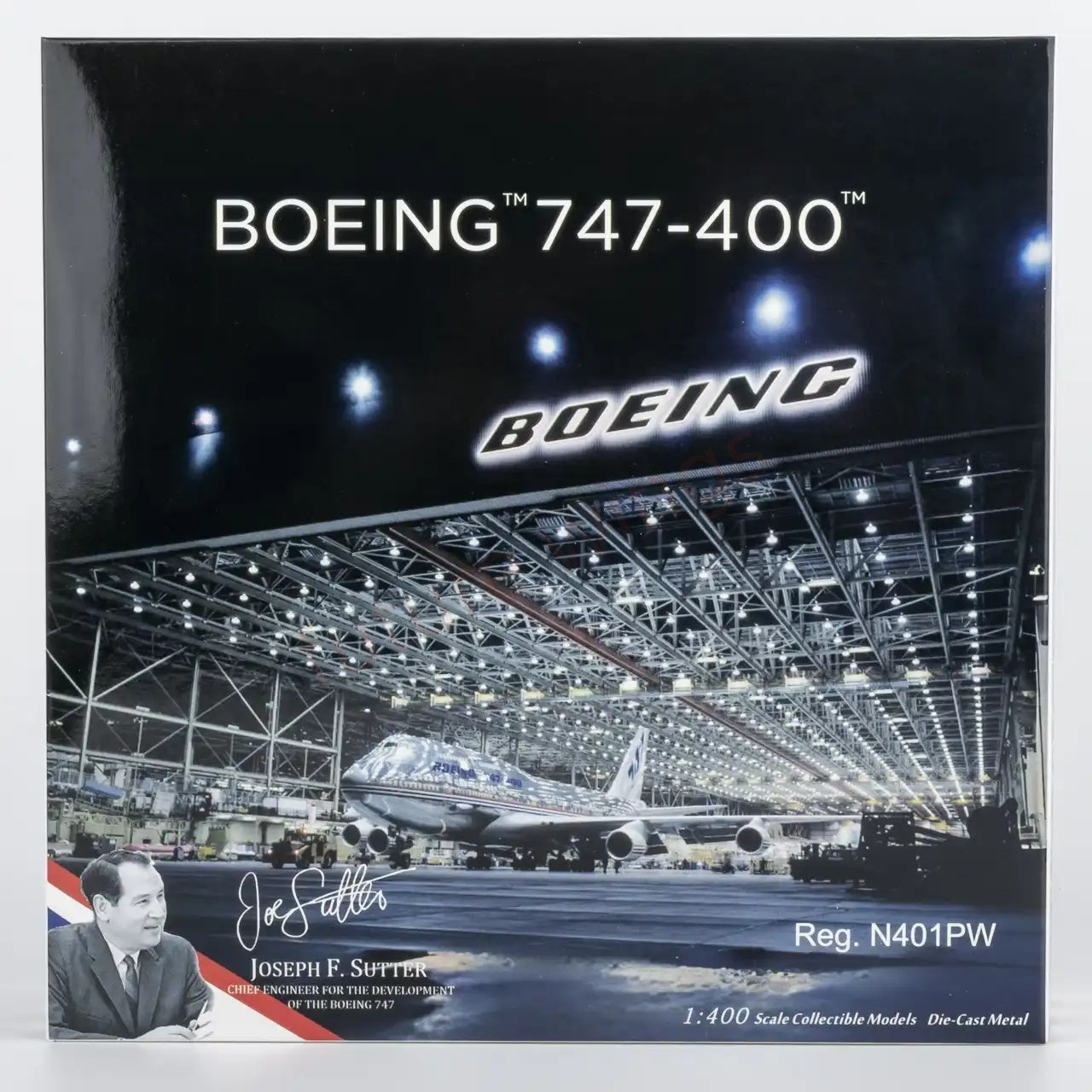 1:400 NG Models NG04010 Boeing House Color B747-400 N401PW Aircraft Model+Free Tractor