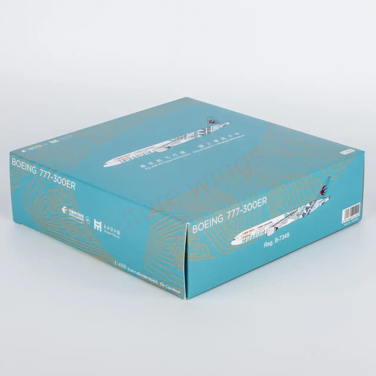 1:400 NG Lite CES100 China Eastern Airlines B777-300ER B-7349 Aircraft Model+Free Tractor