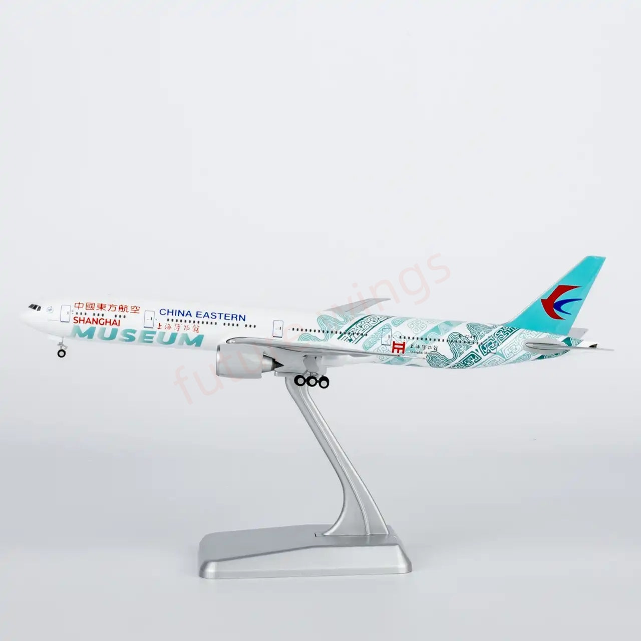 1:400 NG Lite CES100 China Eastern Airlines B777-300ER B-7349 Aircraft Model+Free Tractor