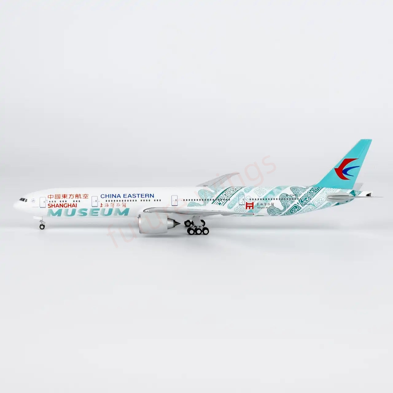 1:400 NG Lite CES100 China Eastern Airlines B777-300ER B-7349 Aircraft Model+Free Tractor