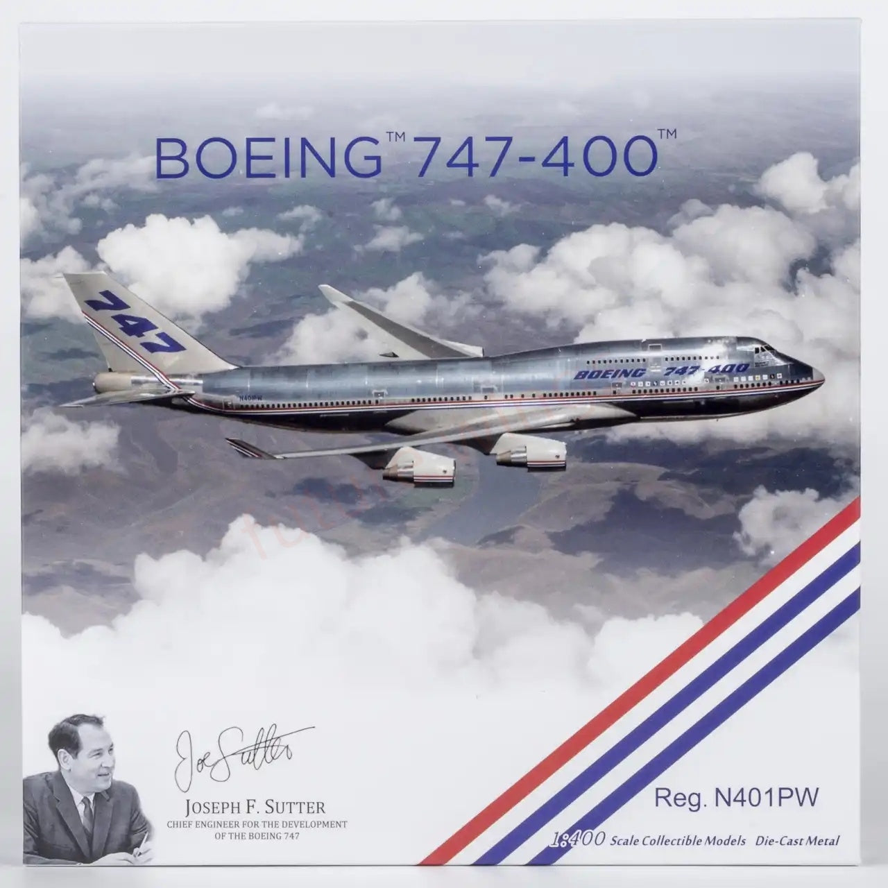 1:400 NG Models NG04009 Boeing House Color B747-400 N401PW ""Luxury Package"" Aircraft Model+Free Tractor