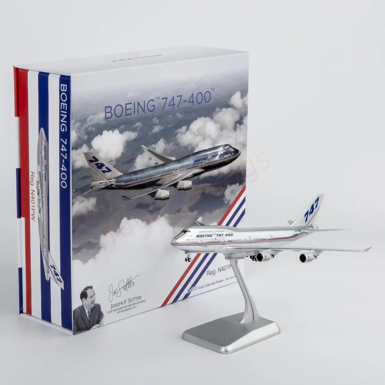 1:400 NG Models NG04009 Boeing House Color B747-400 N401PW ""Luxury Package"" Aircraft Model+Free Tractor