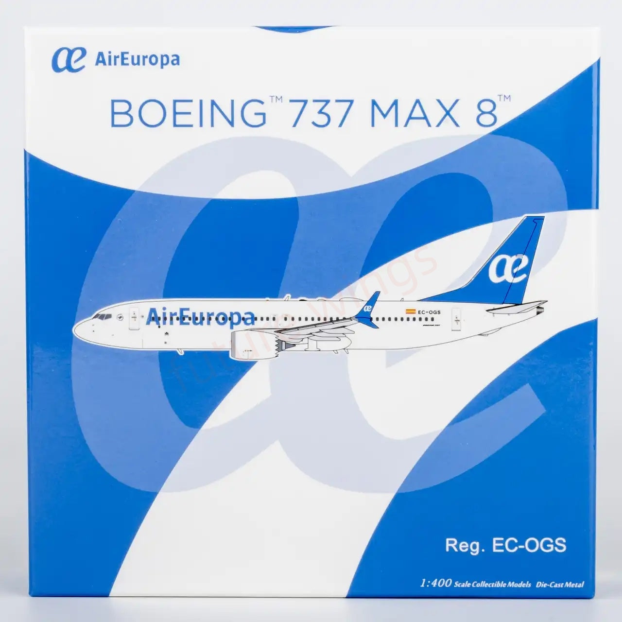 1:400 NG Models NG88044 Air Europa B737 MAX8 ES-OGS Aircraft Model+Free Tractor