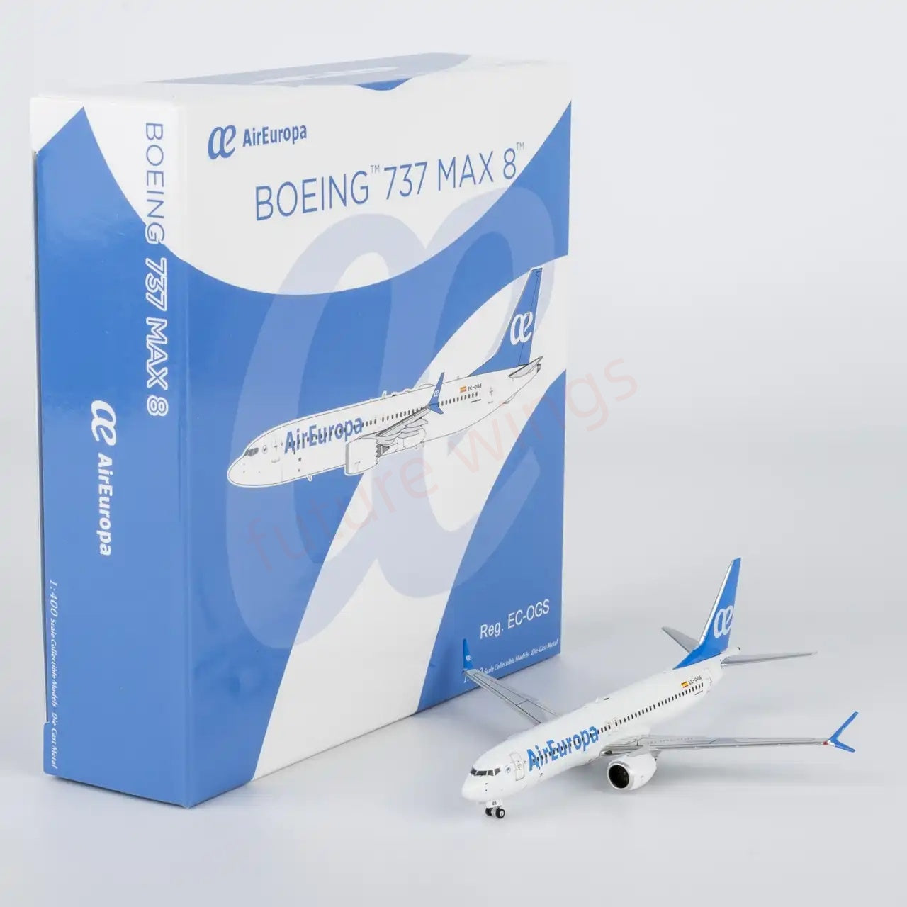 1:400 NG Models NG88044 Air Europa B737 MAX8 ES-OGS Aircraft Model+Free Tractor