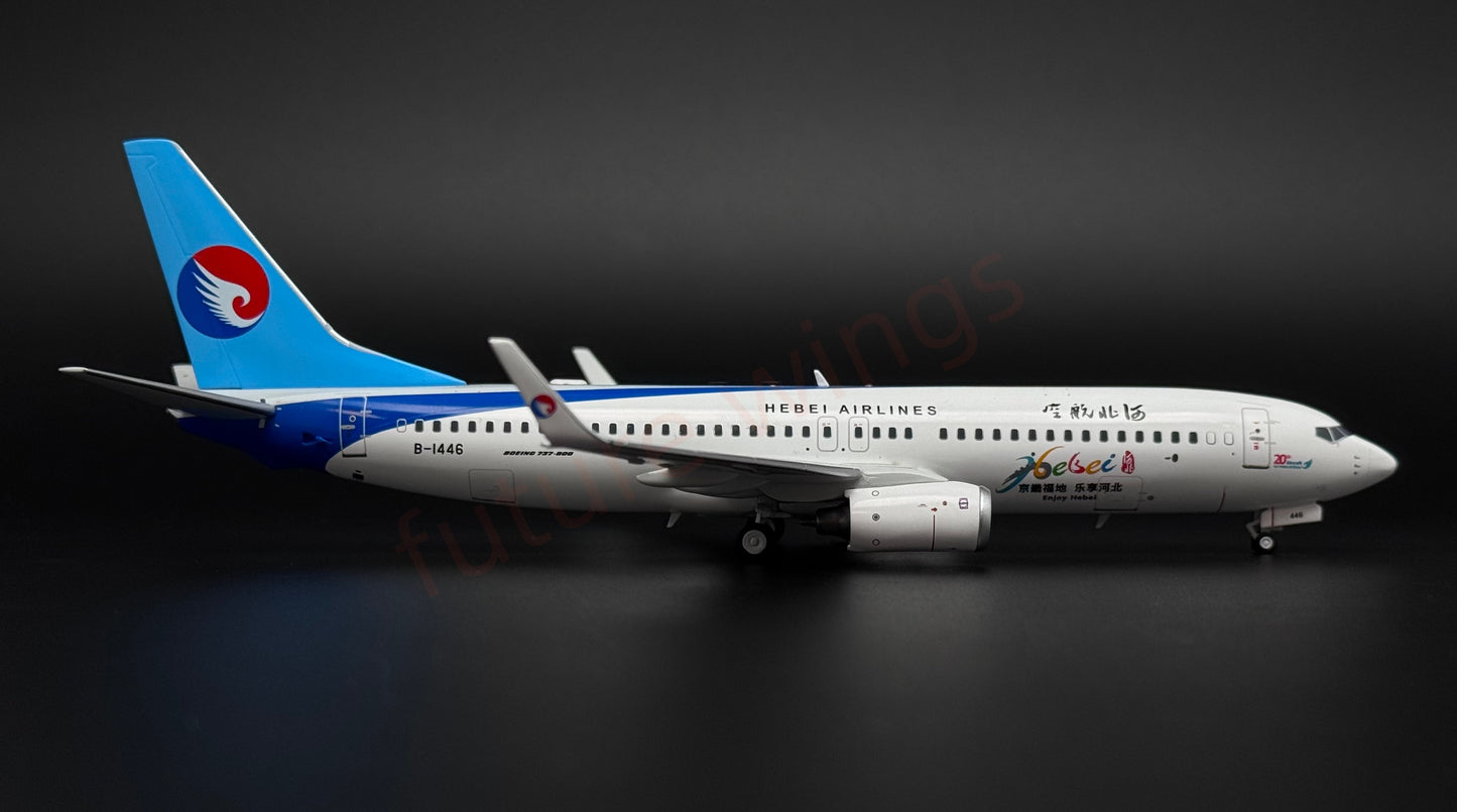 1:200 KJ Model(InFlight200*) Hebei Airlines B737-800 B-1446 Diecast Aircraft Model