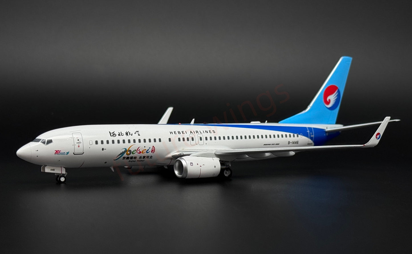 1:200 KJ Model(InFlight200*) Hebei Airlines B737-800 B-1446 Diecast Aircraft Model