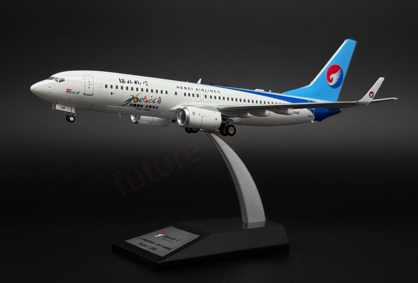 1:200 KJ Model(InFlight200*) Hebei Airlines B737-800 B-1446 Diecast Aircraft Model