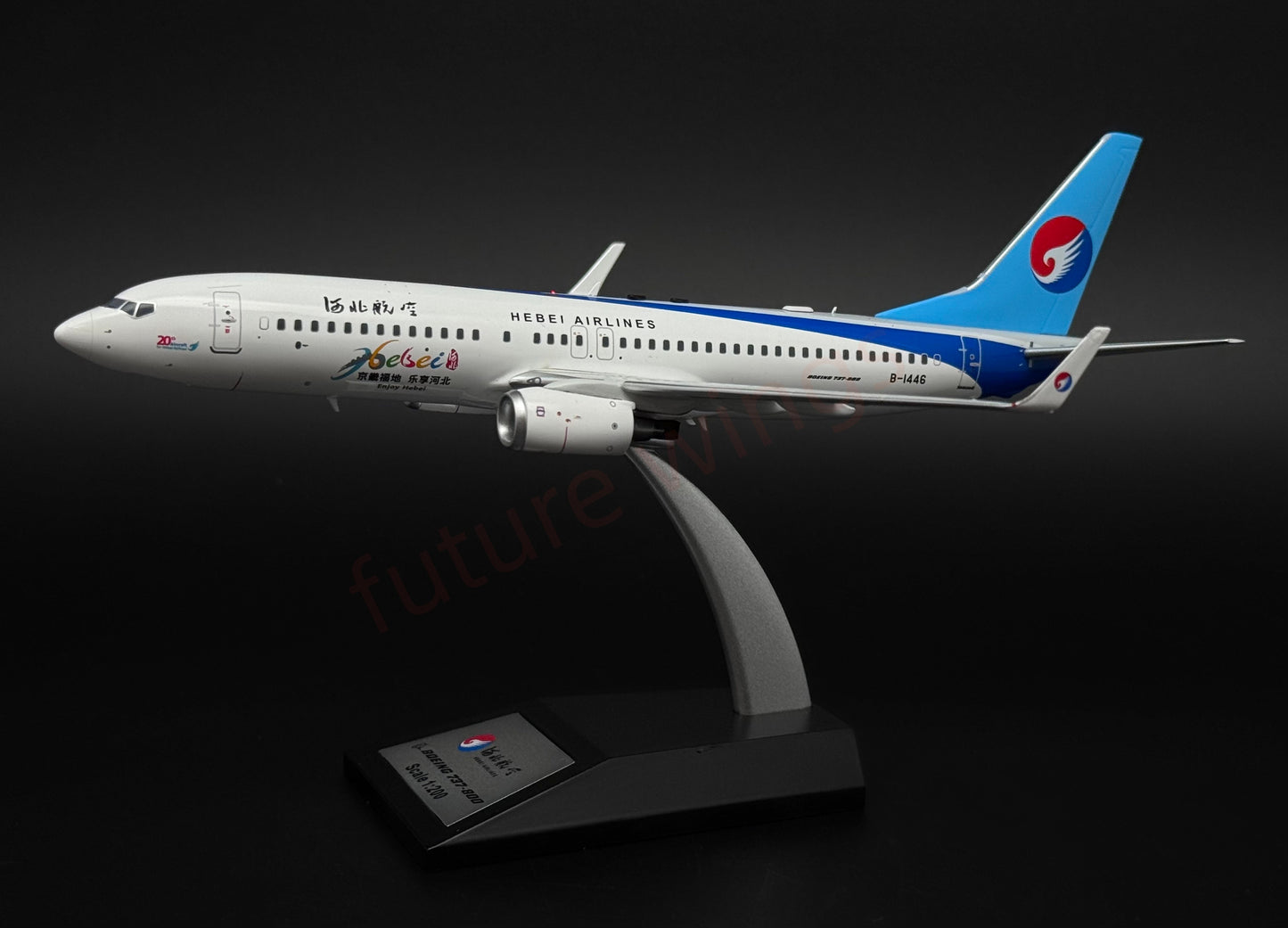 1:200 KJ Model(InFlight200*) Hebei Airlines B737-800 B-1446 Diecast Aircraft Model