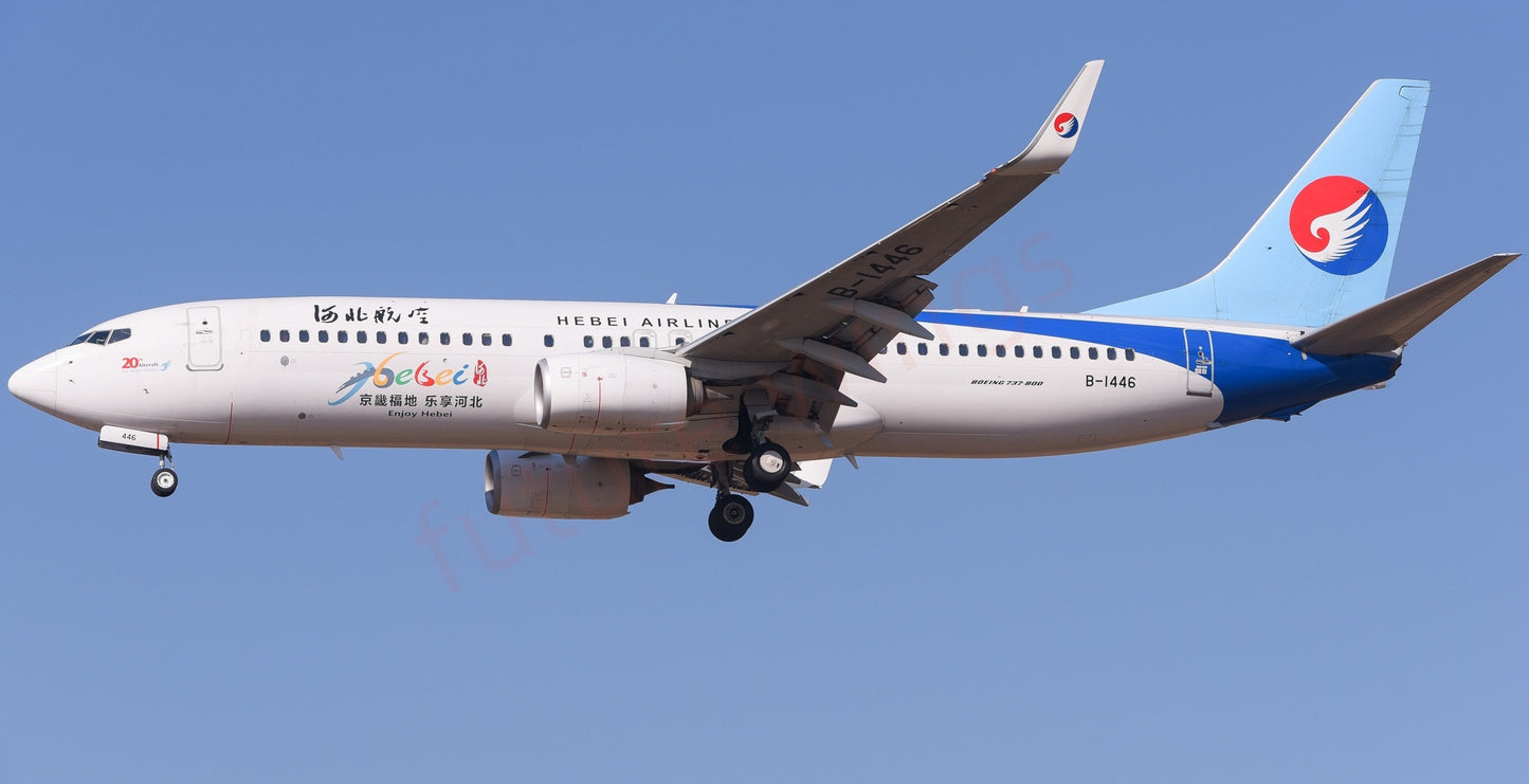 1:200 KJ Model(InFlight200*) Hebei Airlines B737-800 B-1446 Diecast Aircraft Model