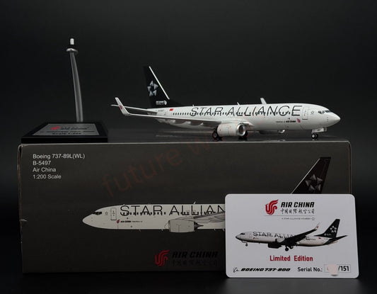1:200 KJ Model(InFlight200*) Air China B737-800 B-5497 "STAR ALLIANCE"Diecast Aircraft Model