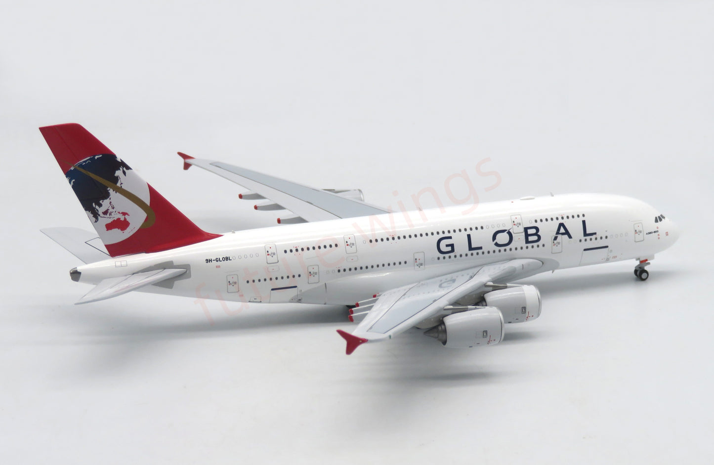 1:400 Apollo Global Airlines A380 9H-GLOBL Aircraft Model+Free Tractor