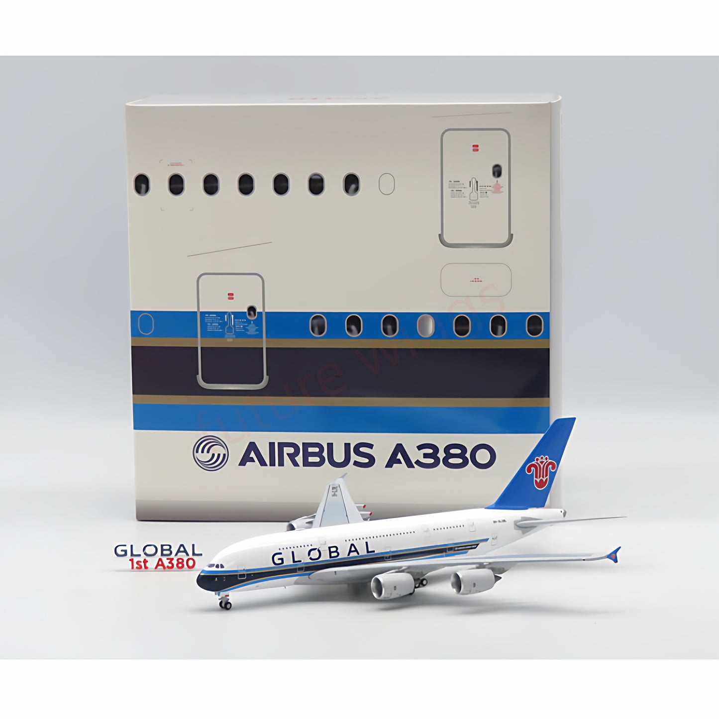 1:400 Apollo China SouthernxGlobal A380 9H-GLOBL Aircraft Model+Free Tractor