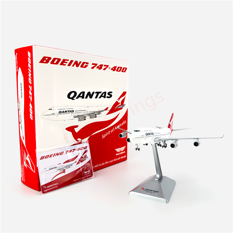 1:400 HX Models Qantas Airways B747-400 VH-OJS (5 engines and 4 engines)Aircraft Model Free Tractor +Stand