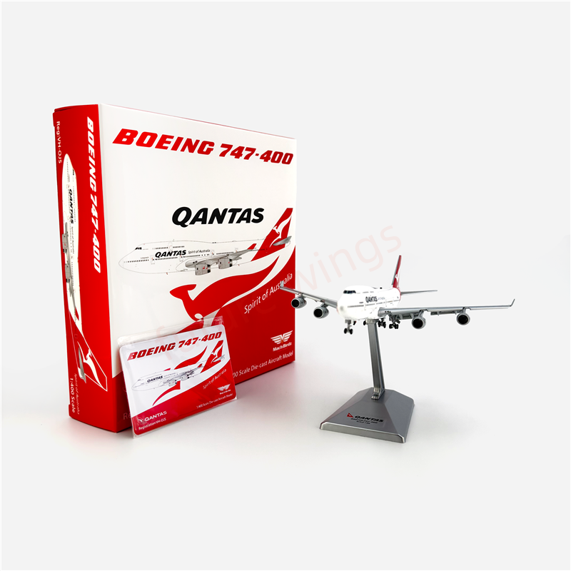 1:400 HX Models Qantas Airways B747-400 VH-OJS (5 engines and 4 engines)Aircraft Model Free Tractor +Stand