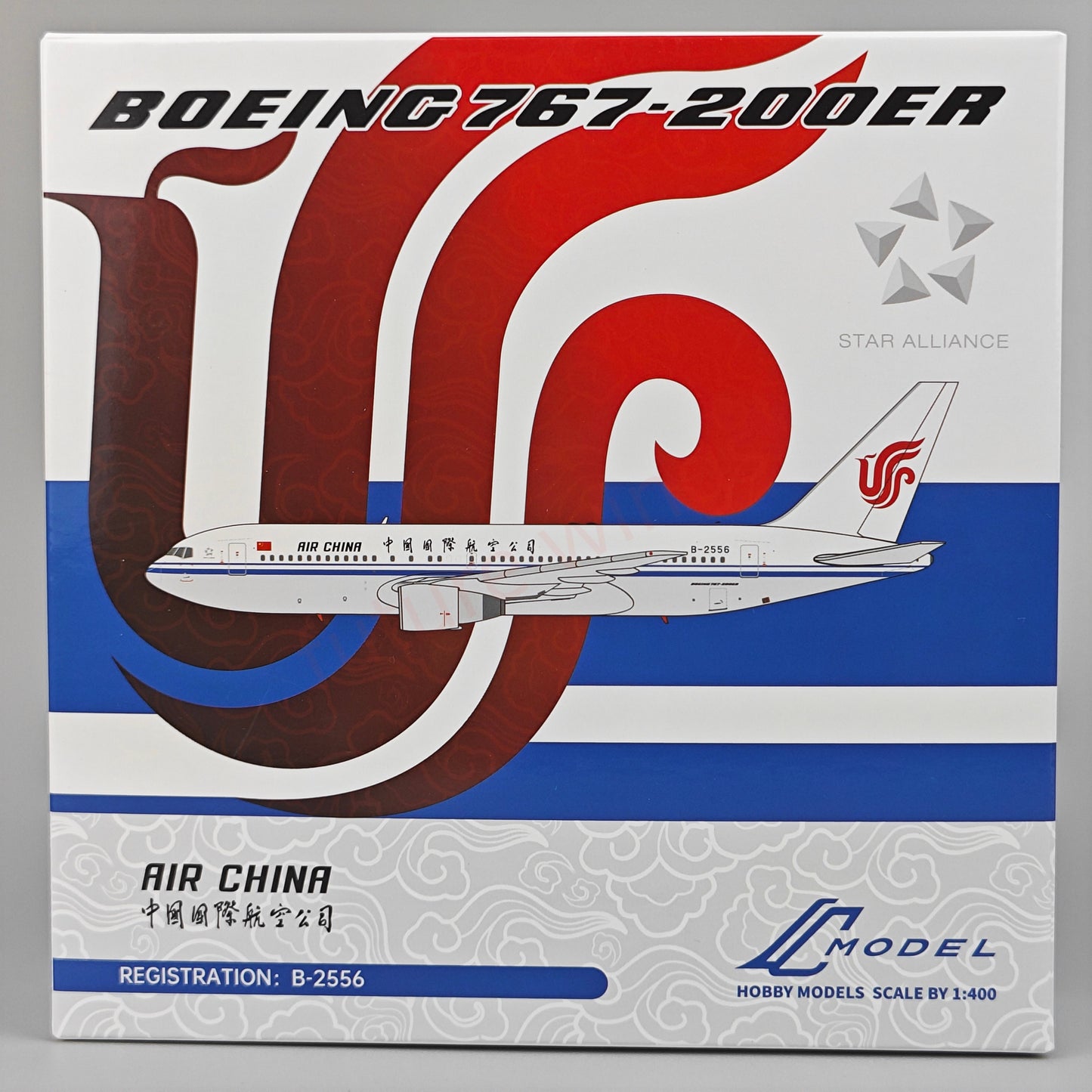 1:400 C Model Air China B767-200ER B-2556 Aircraft Model+Free Tractor