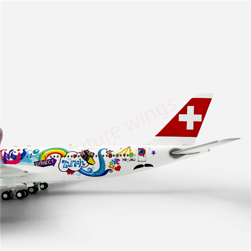 1:400 Aviation400 Swiss Air A340-300 HB-JMJ Aircraft Model Free Tractor+Stand
