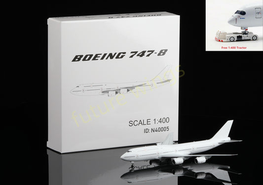 1:400 HX Models Boeing B747-8 Blank Aircraft Model+Free Tractor