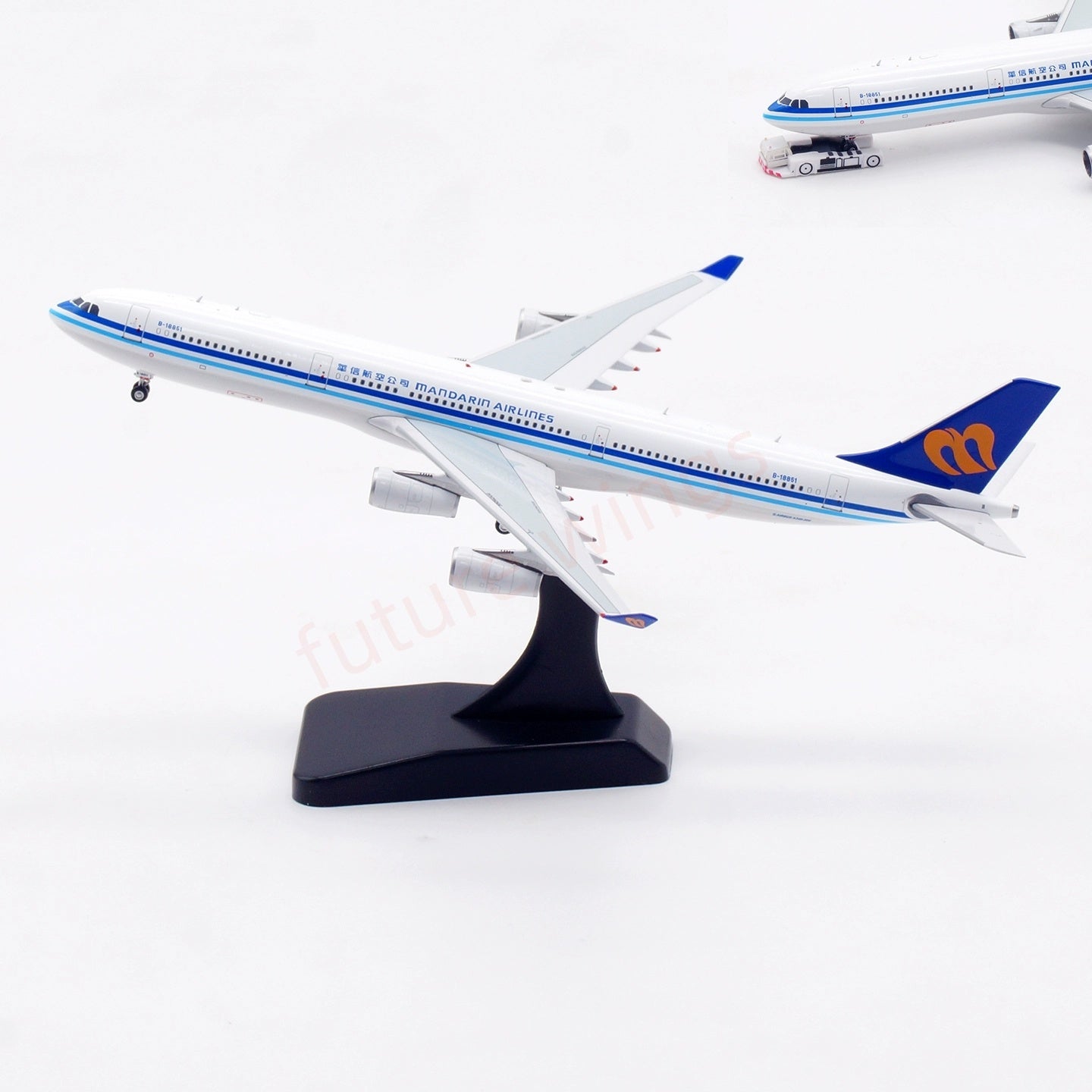 1:400 Aviation400 Mandarin Airlines A340-300 B-18851 Aircraft Model Free Tractor+Stand