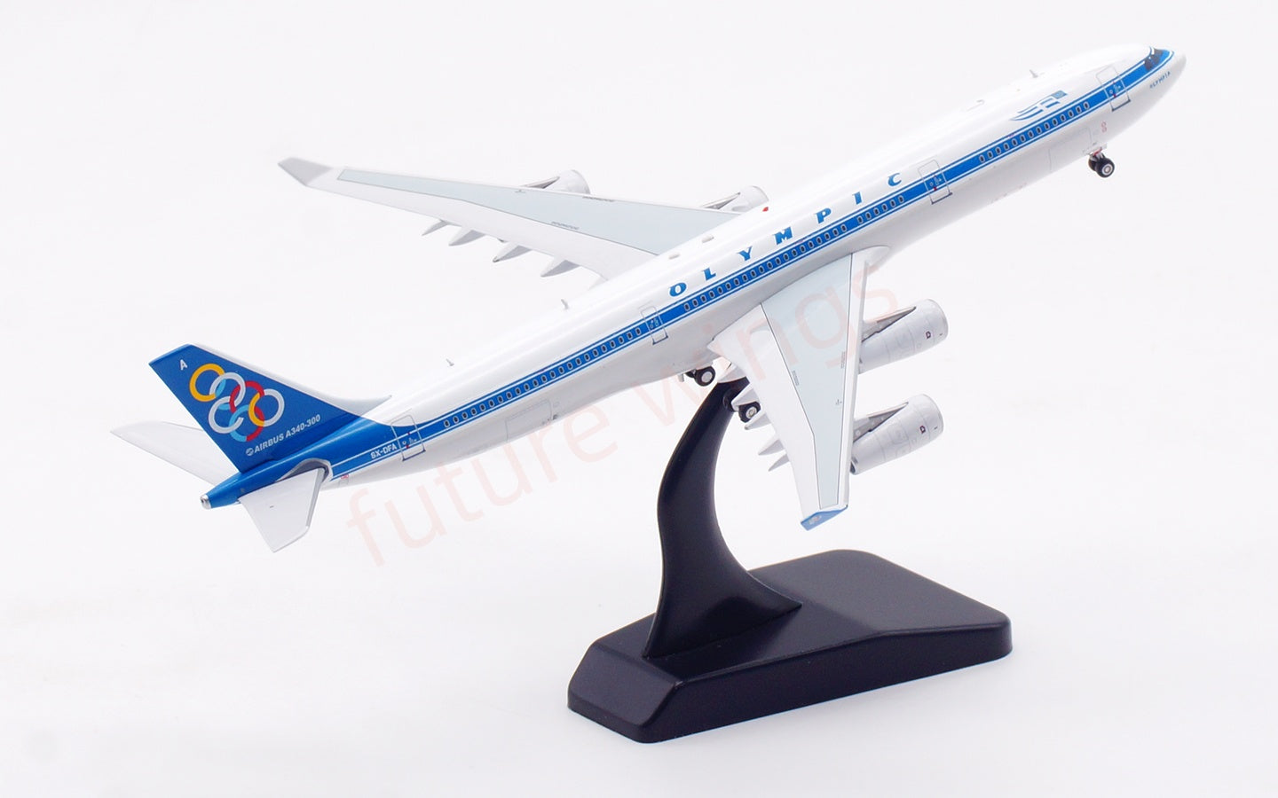 1:400 Aviation400 Olympic Airways A340-300 SX-DFA Aircraft Model Free Tractor+Stand